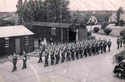 Guard of honour for Sergeant Patrick Edward Clark at Scampton church - Clark family archive