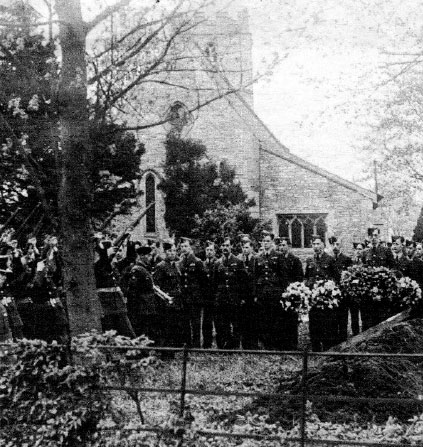 The funeral with full military honours, for the crew a German bomber which crashed near Scampton church in 1941